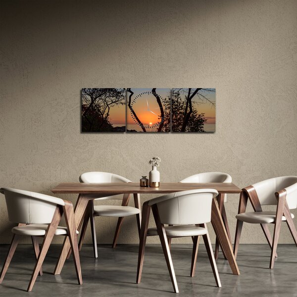 Napnyugta képe (órával) (90x30 cm)