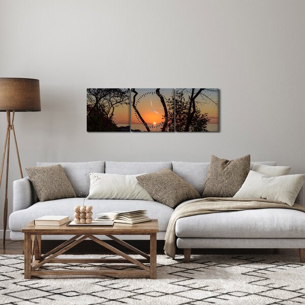 Napnyugta képe (órával) (90x30 cm)