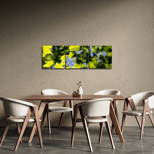 Kép - juhar levelek (órával) (90x30 cm)