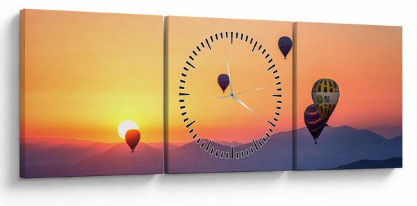 Hőlégballon képe (órával) (90x30 cm)