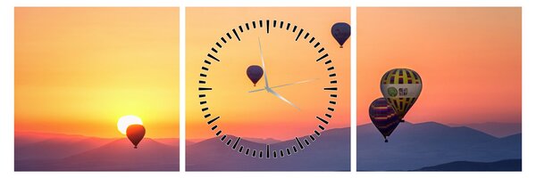 Hőlégballon képe (órával) (90x30 cm)