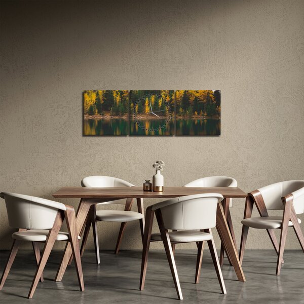 Erdei tó képe (órával) (90x30 cm)