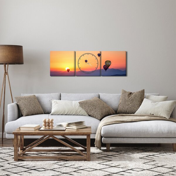 Hőlégballon képe (órával) (90x30 cm)