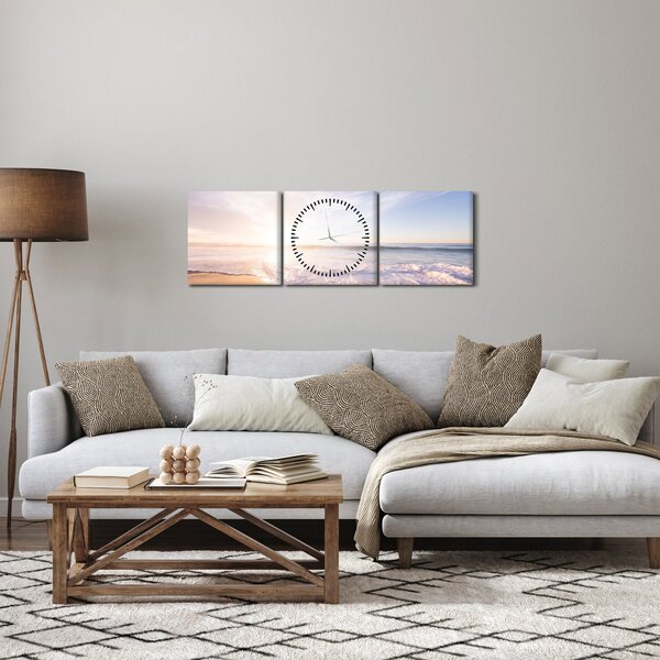 Homokos tengerpart képe (órával) (90x30 cm)