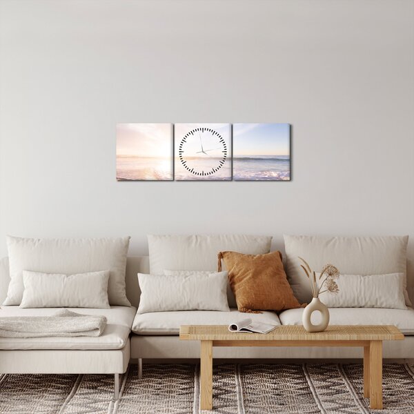 Homokos tengerpart képe (órával) (90x30 cm)