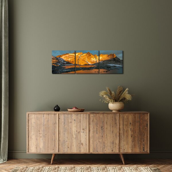 Egy hegyvidéki táj képe (órával) (90x30 cm)
