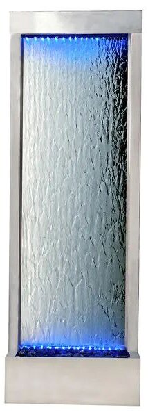 LED-es kerti vízfal szökőkút üveg fallal 150x45 cm