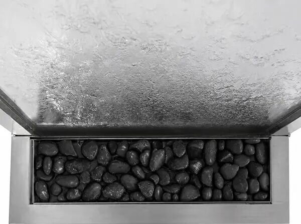 LED-es kerti vízfal szökőkút üveg fallal 150x45 cm