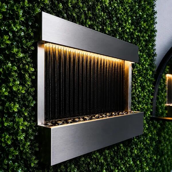 Fali vízfal szökőkút RGB LED világítással 120x60x13 cm