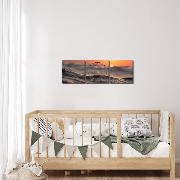 Tenger hullámai képe (órával) (90x30 cm)