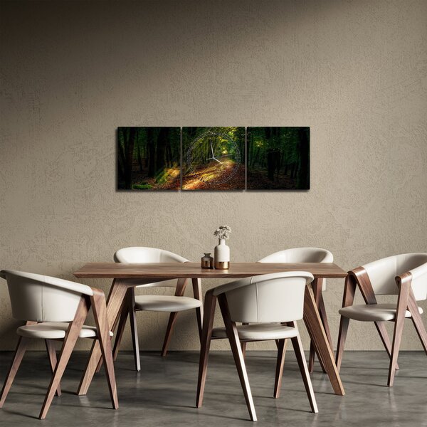 Erdei út képe (órával) (90x30 cm)