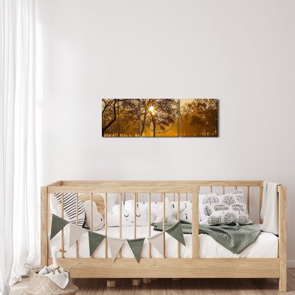 Napkelte kép (órával) (90x30 cm)