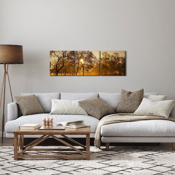 Napkelte kép (órával) (90x30 cm)