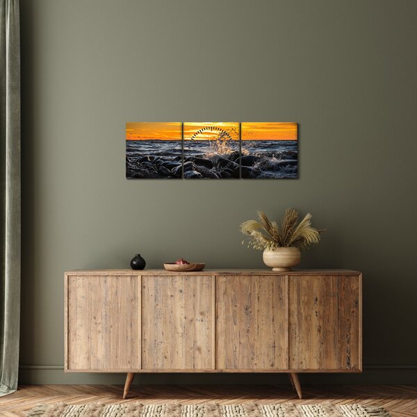 A tenger hullámai képe (órával) (90x30 cm)
