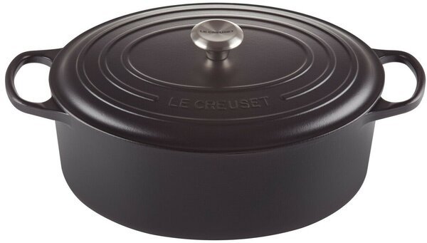 Le Creuset Signature ovális öntöttvas sütő-főzőedény, 35cm, 8,9 l, fekete