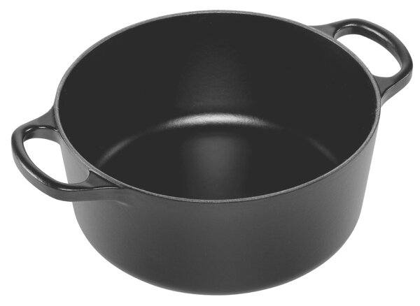 Le Creuset Signature kerek öntöttvas sütő-főzőedény, 22cm, 3,3 l, fekete