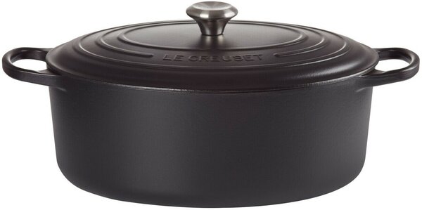 Le Creuset Signature ovális öntöttvas sütő-főzőedény, 35cm, 8,9 l, fekete