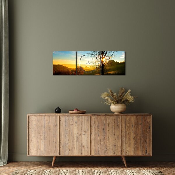 Napkelte kép (órával) (90x30 cm)