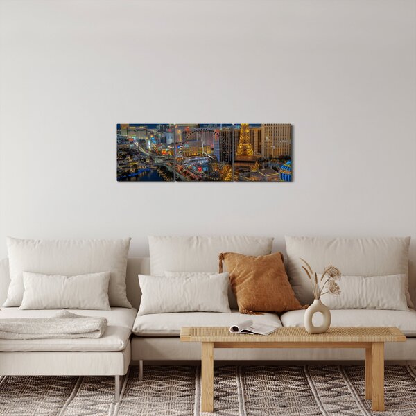 Kép - Las Vegas (órával) (90x30 cm)
