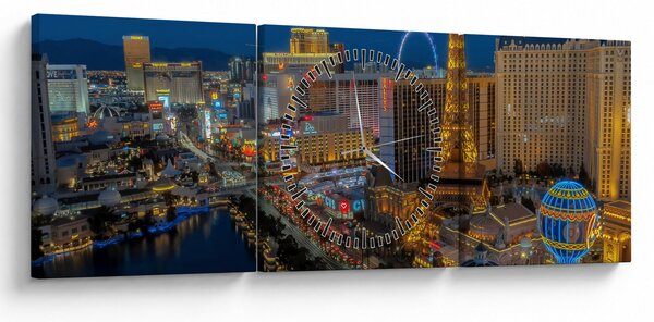Kép - Las Vegas (órával) (90x30 cm)