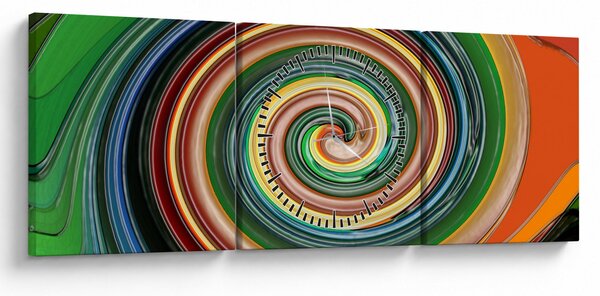 Absztrakt kép - színes spirál (órával) (90x30 cm)