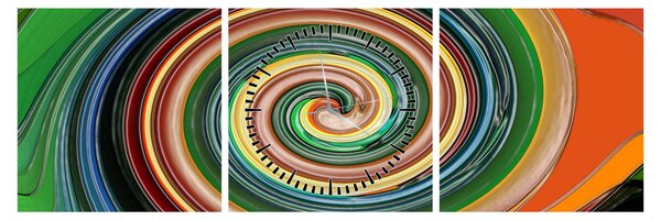 Absztrakt kép - színes spirál (órával) (90x30 cm)