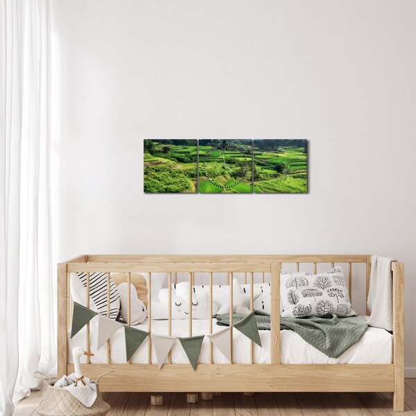 Rizsmező képe (órával) (90x30 cm)