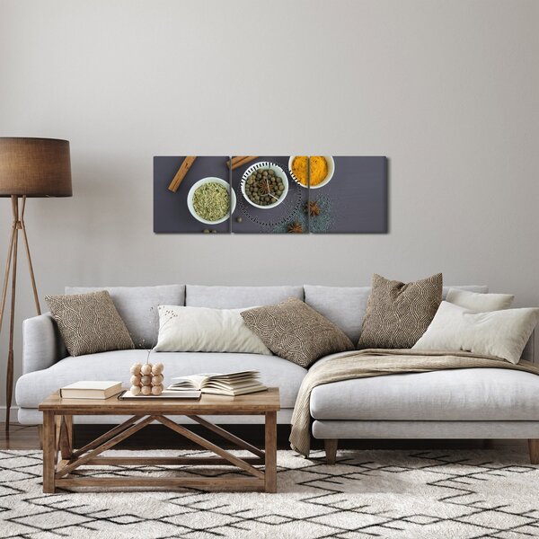Kép - fűszerek (órával) (90x30 cm)