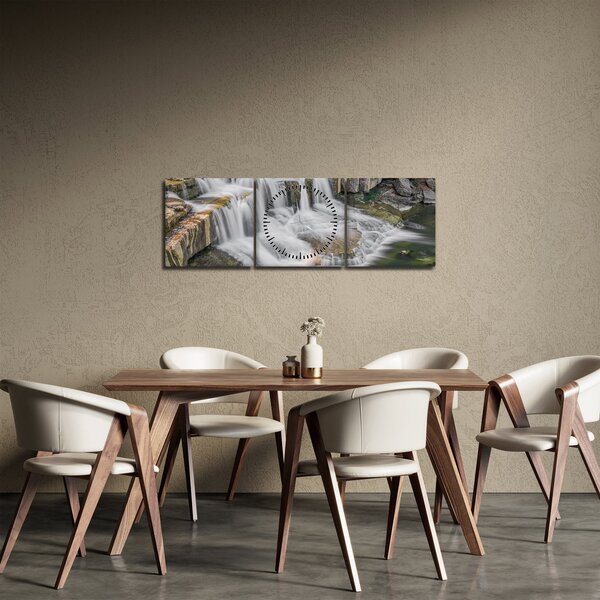 Vízesés képe (órával) (90x30 cm)