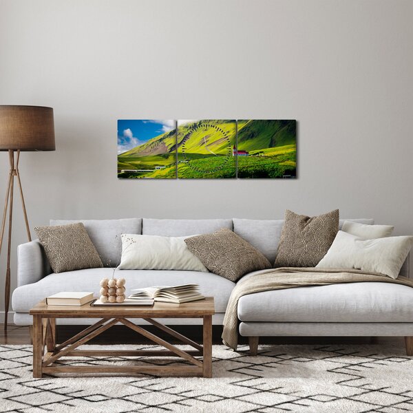 Hegyvidék képe (órával) (90x30 cm)
