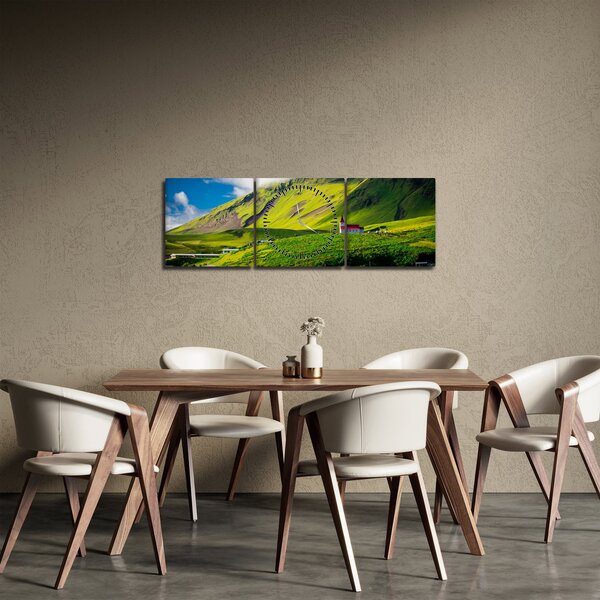 Hegyvidék képe (órával) (90x30 cm)