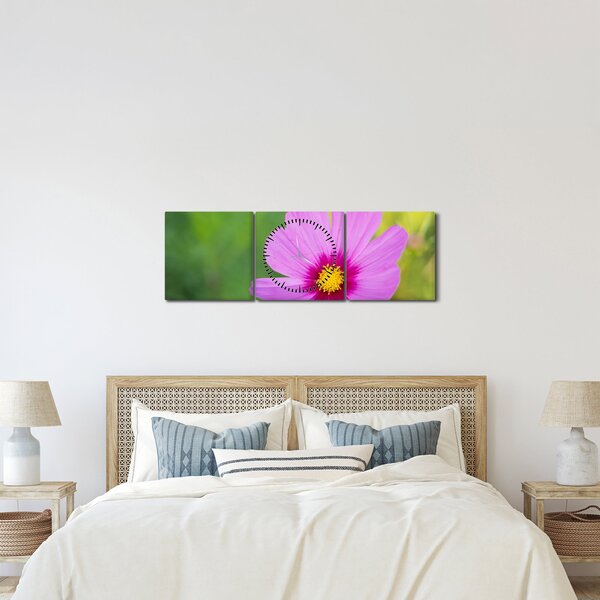 Kép - réti virág (órával) (90x30 cm)