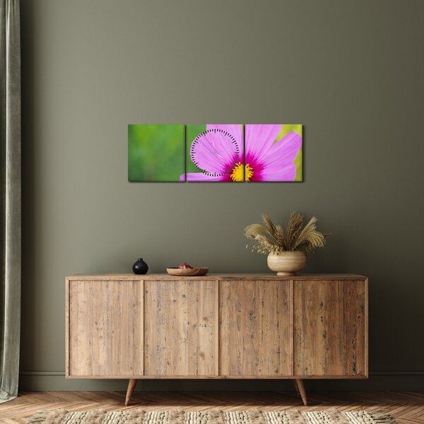 Kép - réti virág (órával) (90x30 cm)