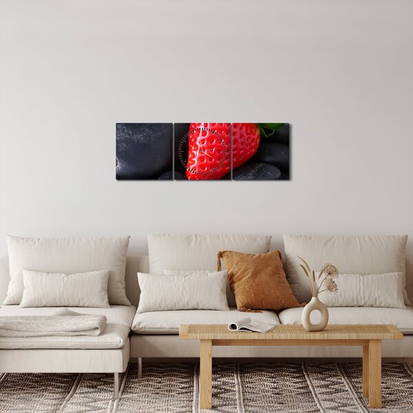 Kép - eper (órával) (90x30 cm)