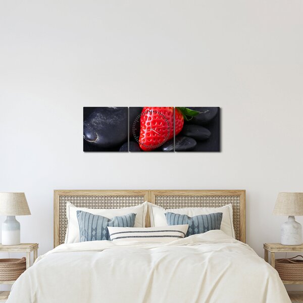 Kép - eper (órával) (90x30 cm)