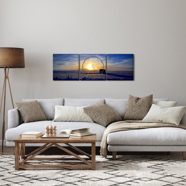 Kép - sarkvidéki táj (órával) (90x30 cm)