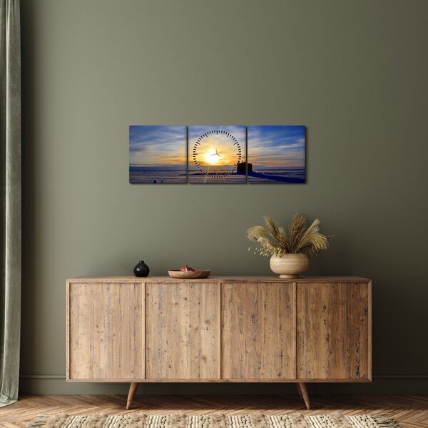 Kép - sarkvidéki táj (órával) (90x30 cm)