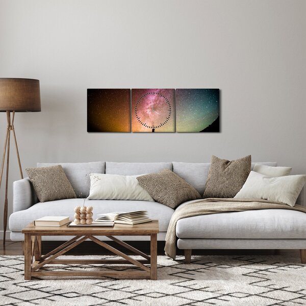 Kép - égbolt tele csillagokkal (órával) (90x30 cm)