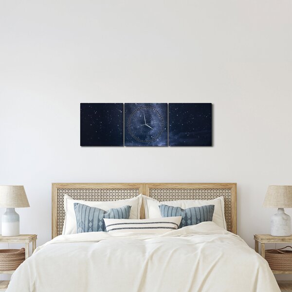 Égbolt tele csillagokkal képe (órával) (90x30 cm)