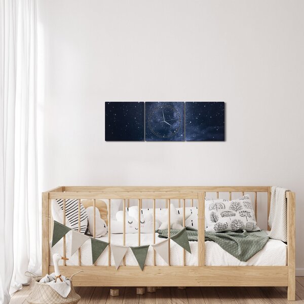 Égbolt tele csillagokkal képe (órával) (90x30 cm)