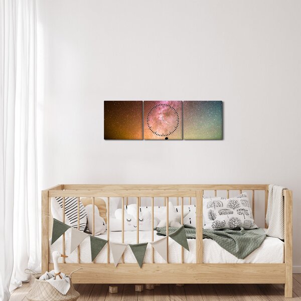 Kép - égbolt tele csillagokkal (órával) (90x30 cm)