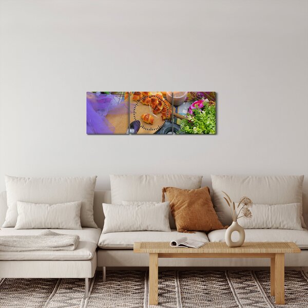 Kép - nyári piknik (órával) (90x30 cm)