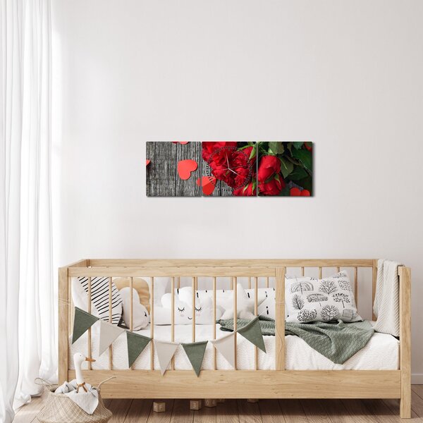 Kép - csokor rózsa (órával) (90x30 cm)