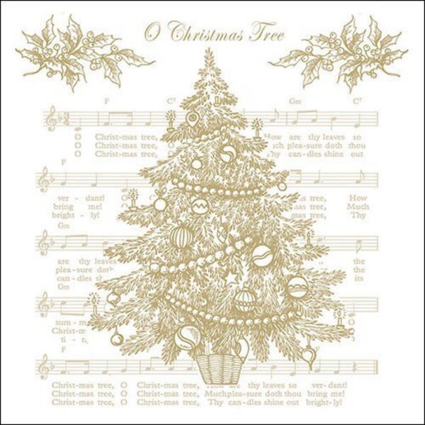 Christmas Tree Gold papírszalvéta 33x33 cm, 20 db-os