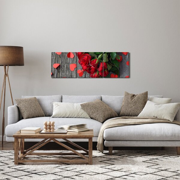 Kép - csokor rózsa (órával) (90x30 cm)