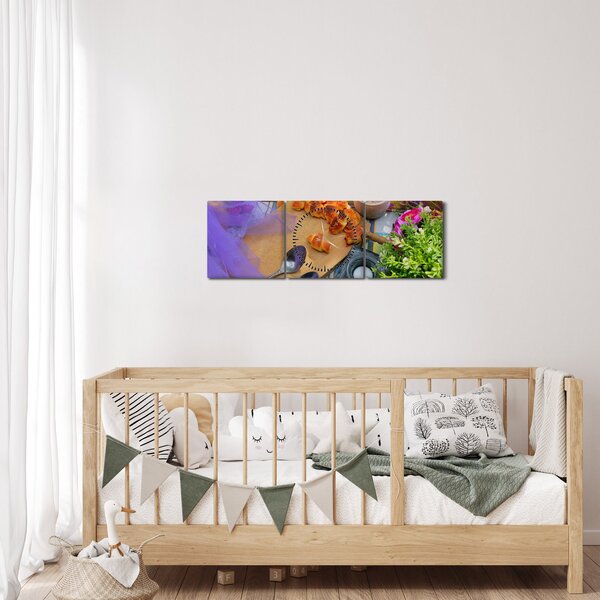 Kép - nyári piknik (órával) (90x30 cm)