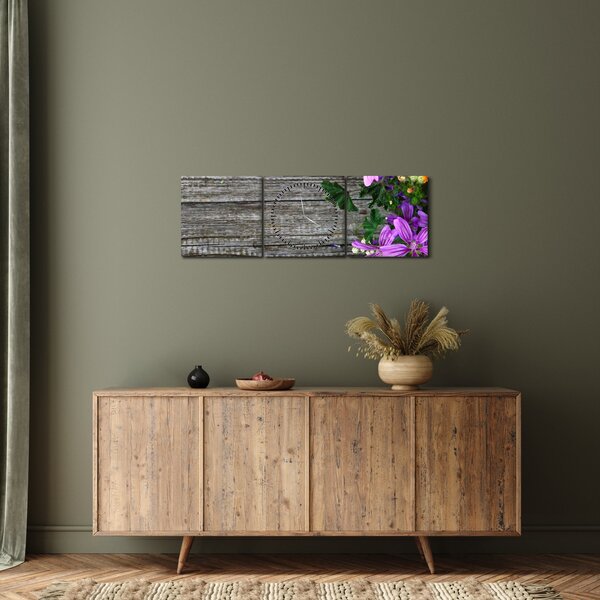 Kép - réti virágok (órával) (90x30 cm)