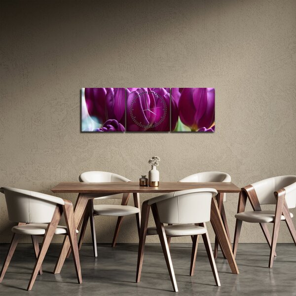 Tulipán képe (órával) (90x30 cm)