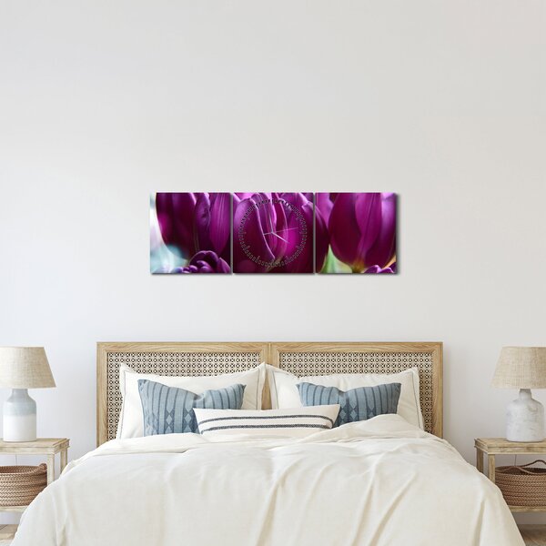 Tulipán képe (órával) (90x30 cm)