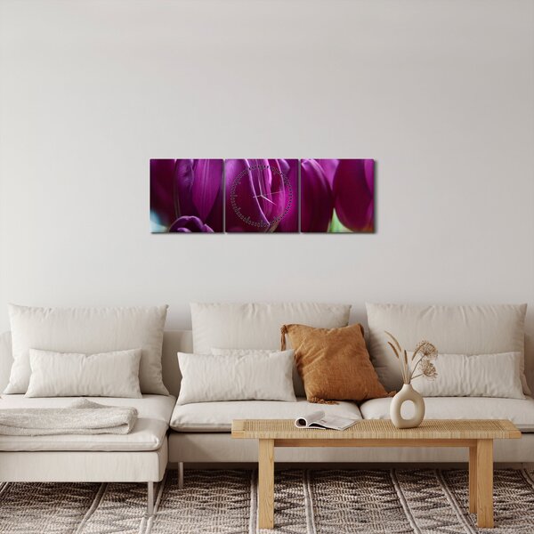 Tulipán képe (órával) (90x30 cm)